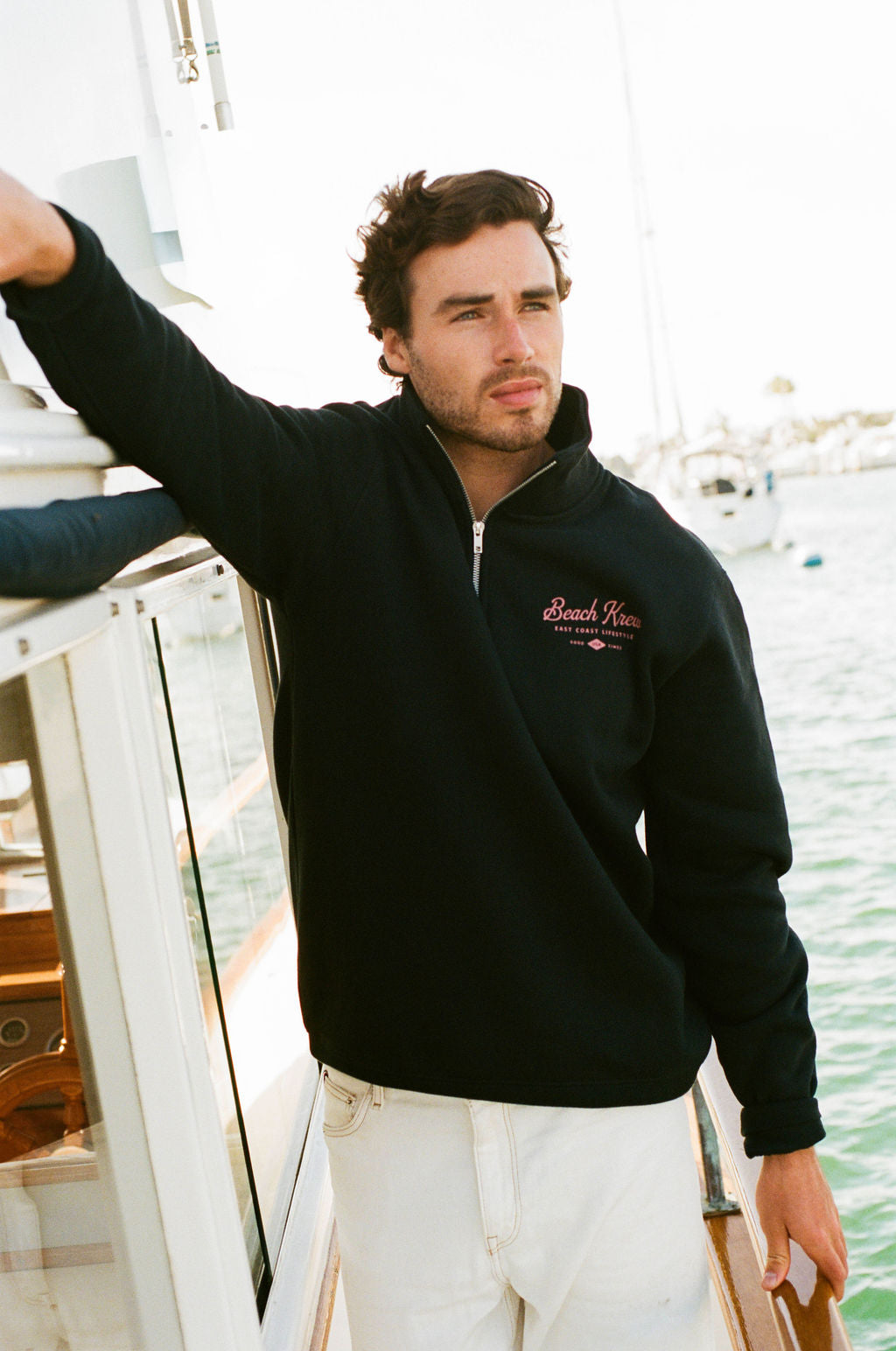 EAST COAST QUARTER ZIP SWEATSHIRT - NAVY