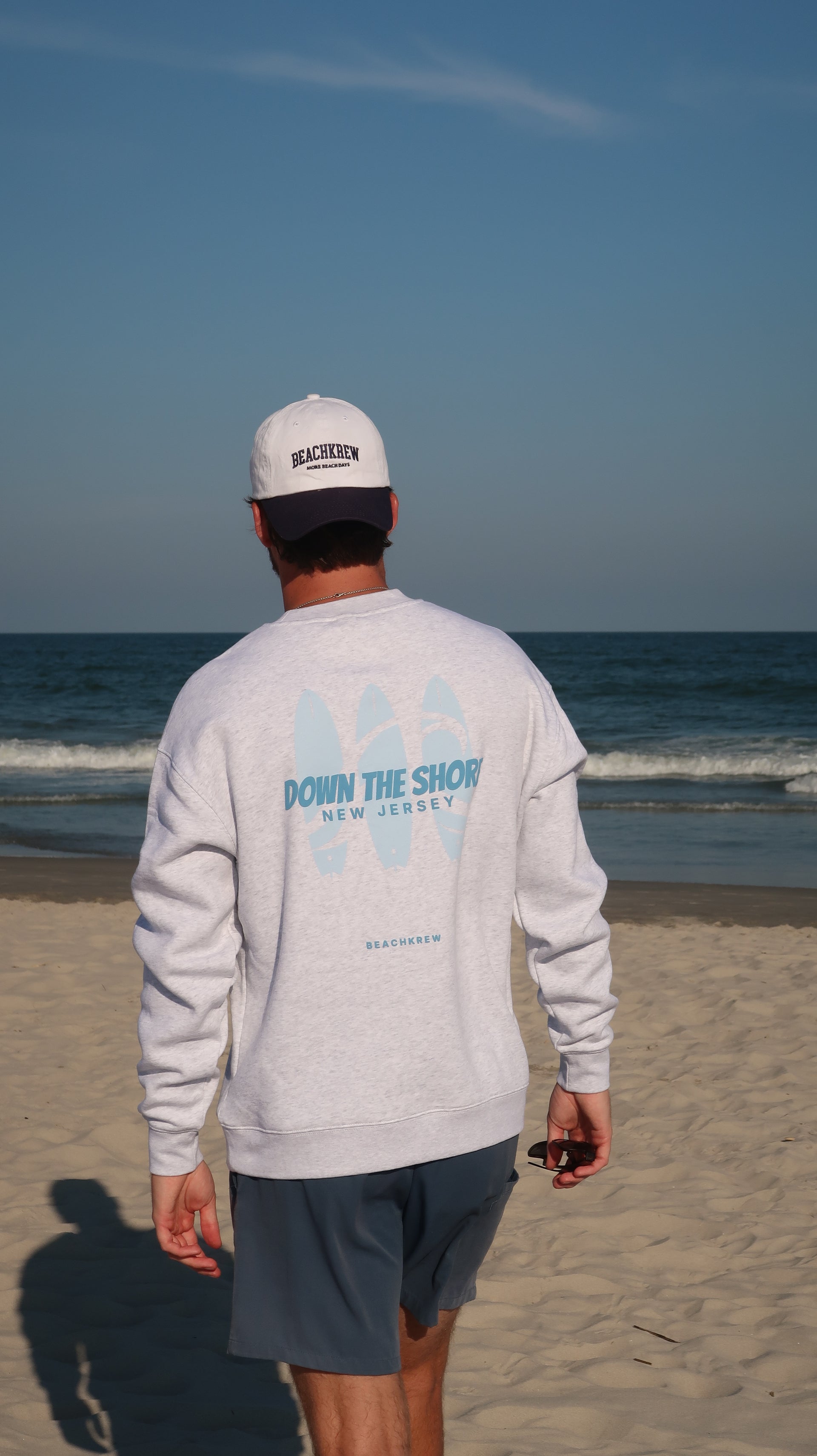 DOWN THE SHORE CREWNECK - LIGHT GREY