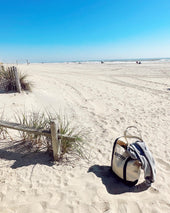 BEACHKREW BOATER TOTE BAG XL - NATURAL / NAVY