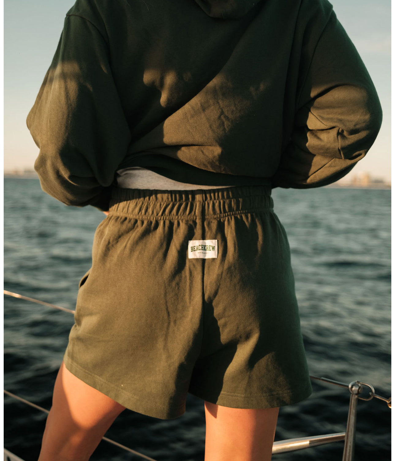VARSITY PATCH TERRY SHORTS - SEAGRASS