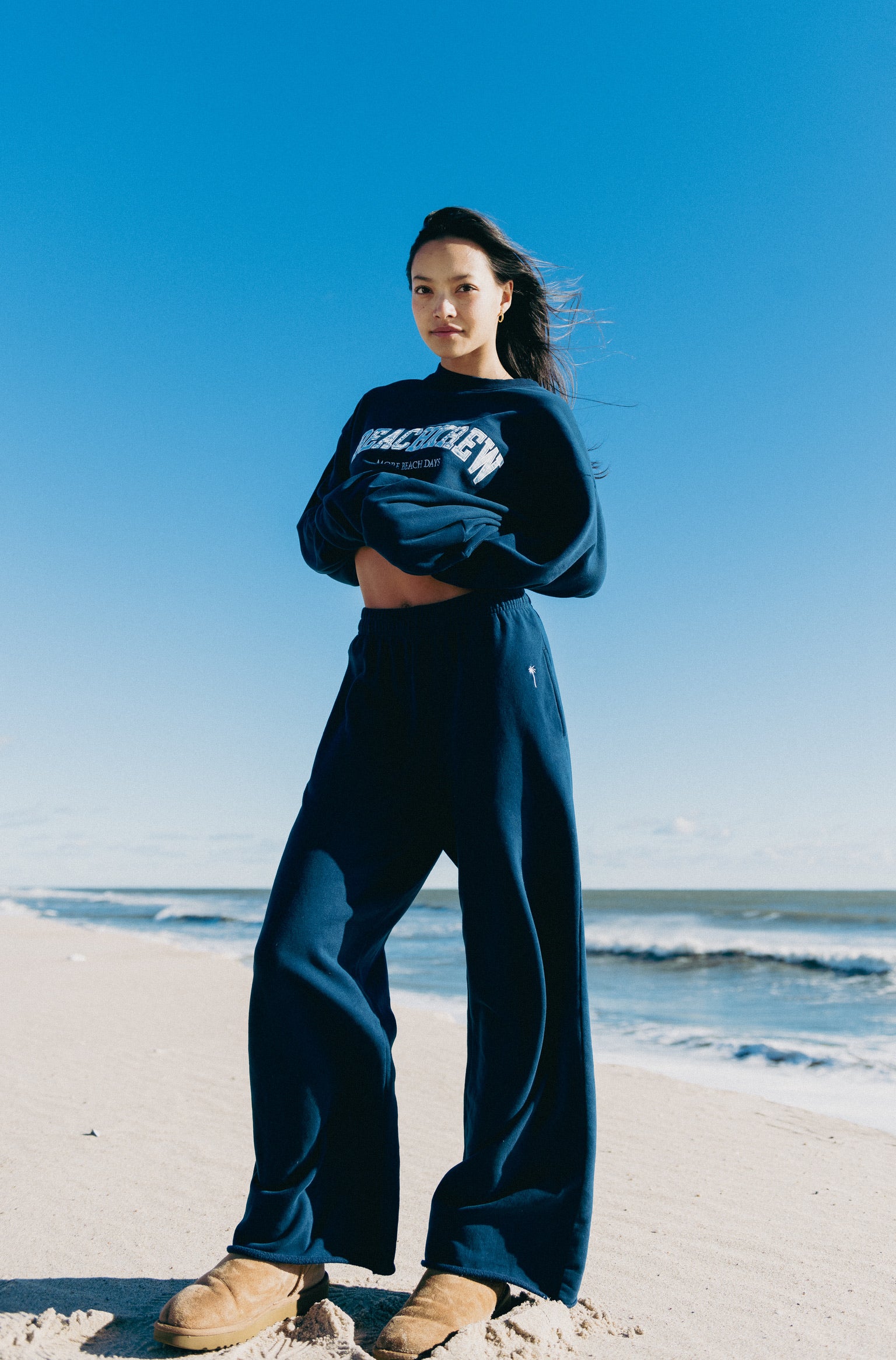 BEACHKREW VARSITY CORE WIDE LEGS - NAVAL