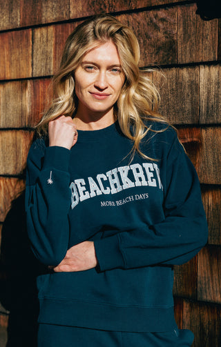 BEACHKREW VARSITY CORE CREWNECK - NAVAL