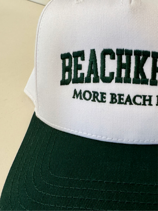 BEACHKREW VARSITY SIGNATURE HAT - WHITE / GREEN