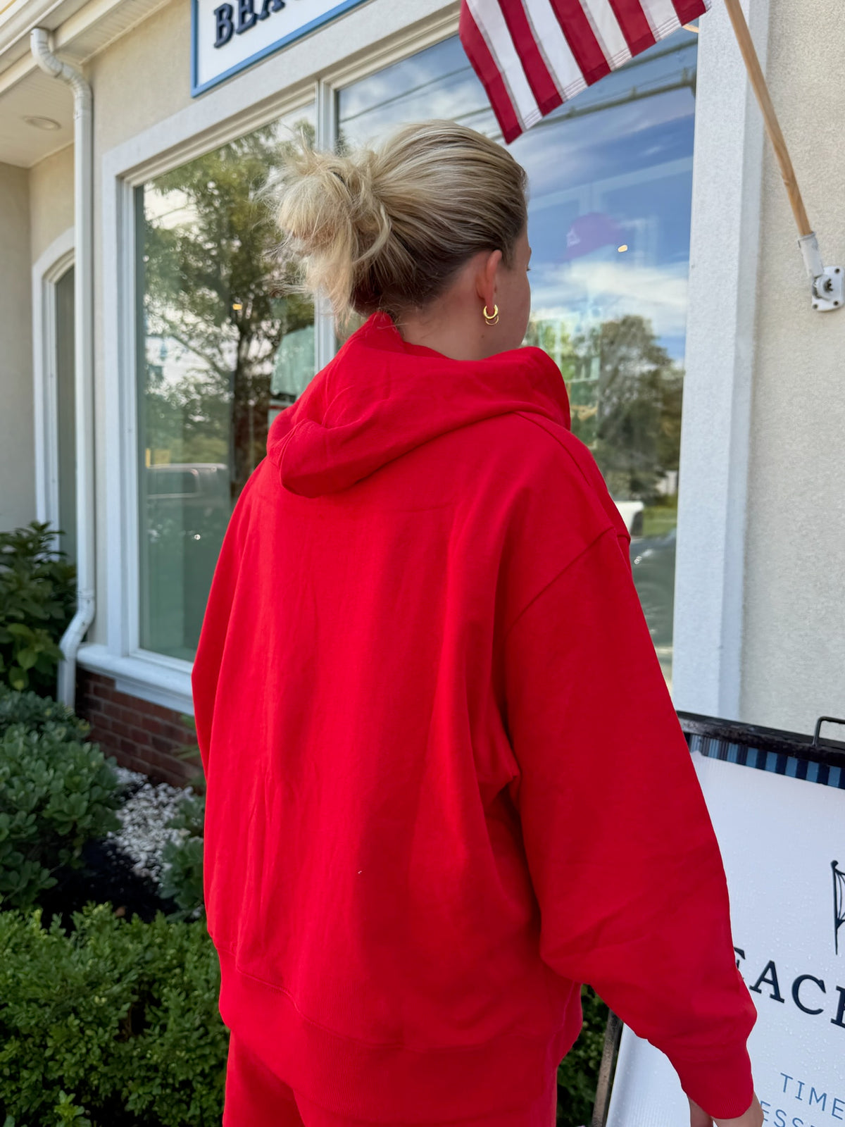 EAST COAST TERRY HOODIE - CHERRY