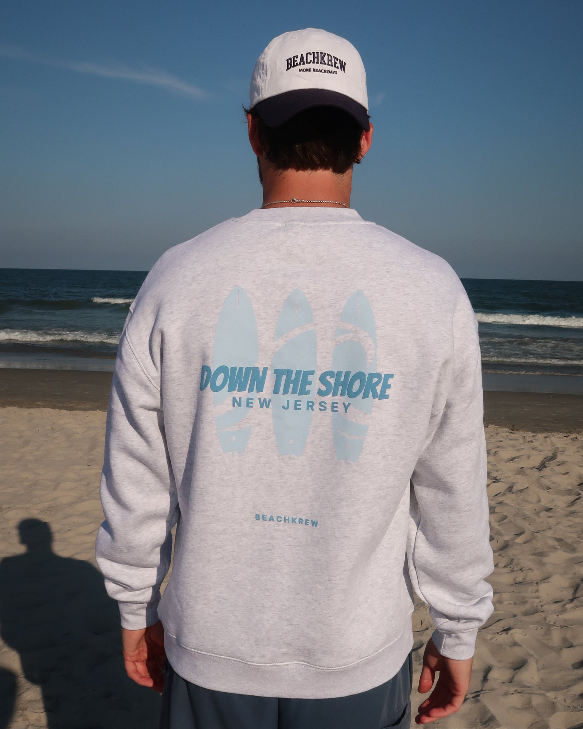 DOWN THE SHORE CREWNECK - LIGHT GREY