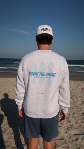 DOWN THE SHORE CREWNECK - LIGHT GREY