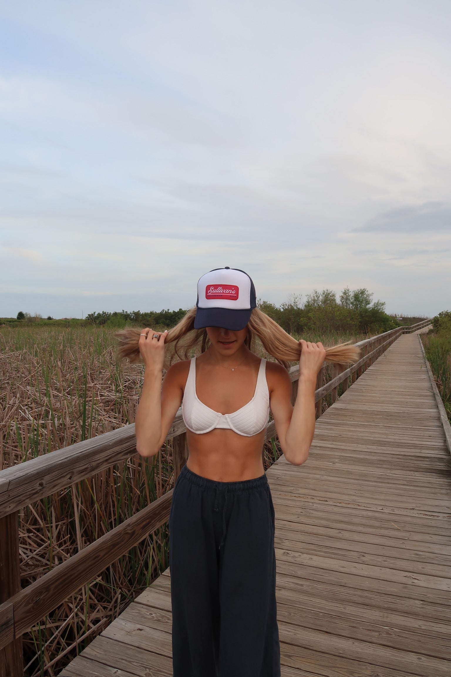 SULLIVAN'S PATCH TRUCKER HAT - NAVY/ W WHITE