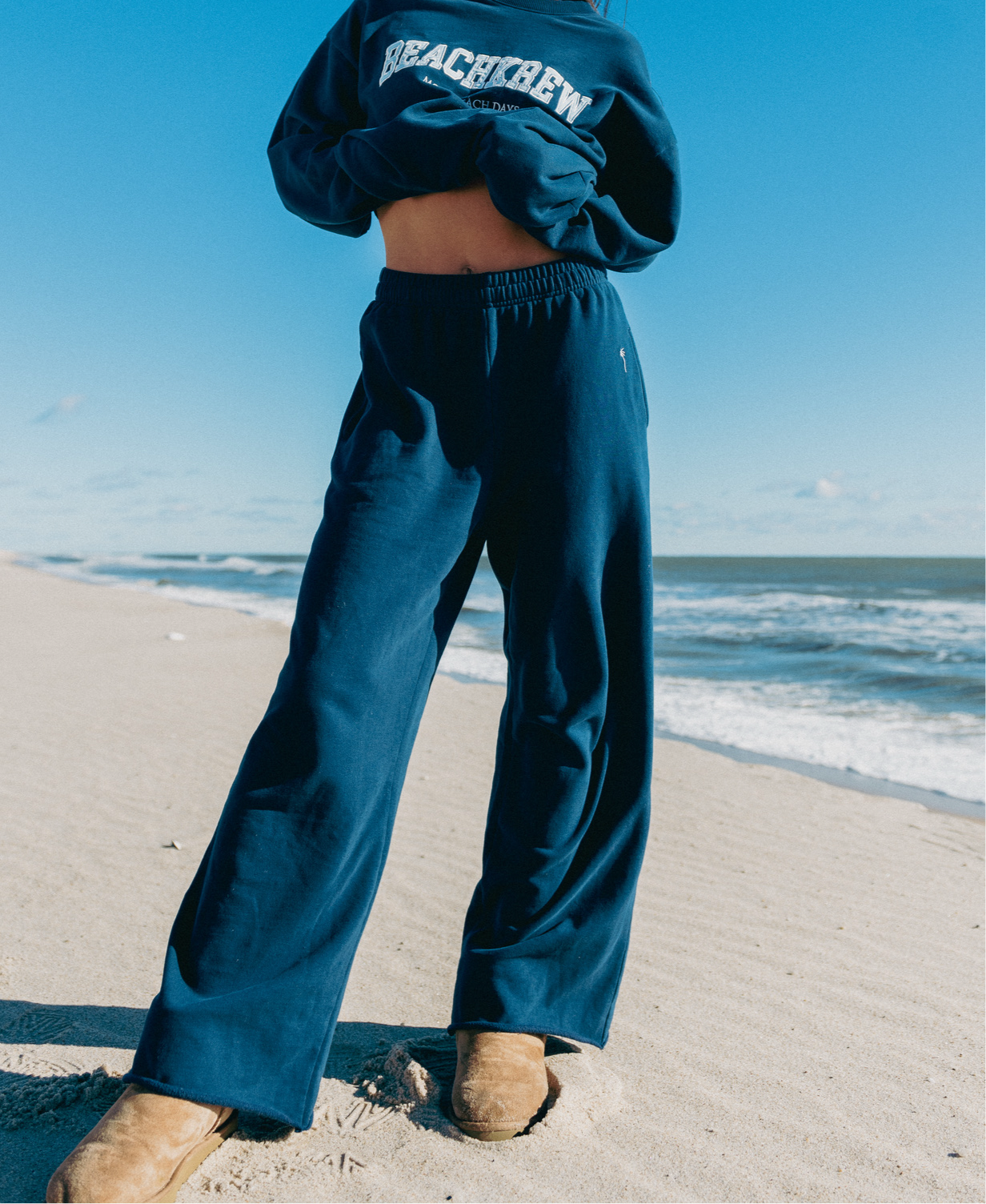 BEACHKREW VARSITY CORE WIDE LEGS - NAVAL