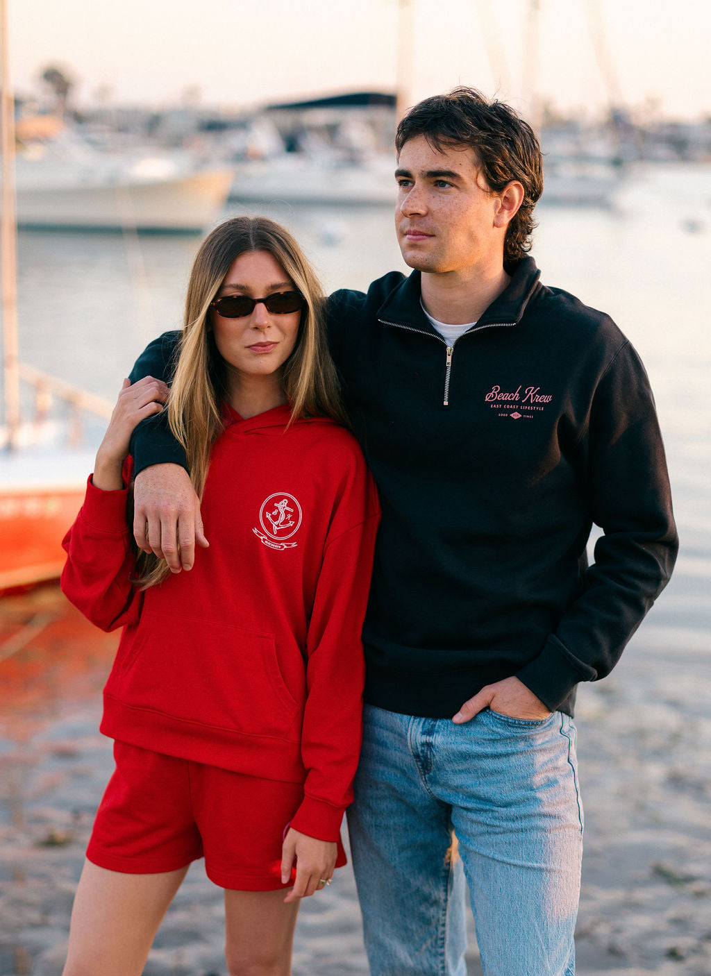 EAST COAST QUARTER ZIP SWEATSHIRT - NAVY