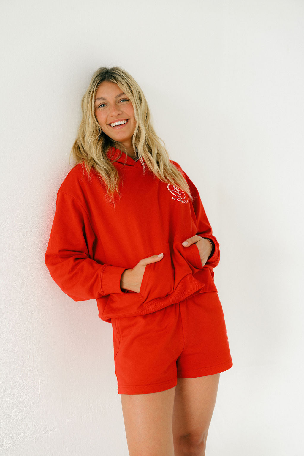 Anchor Terry Hoodie - Cherry