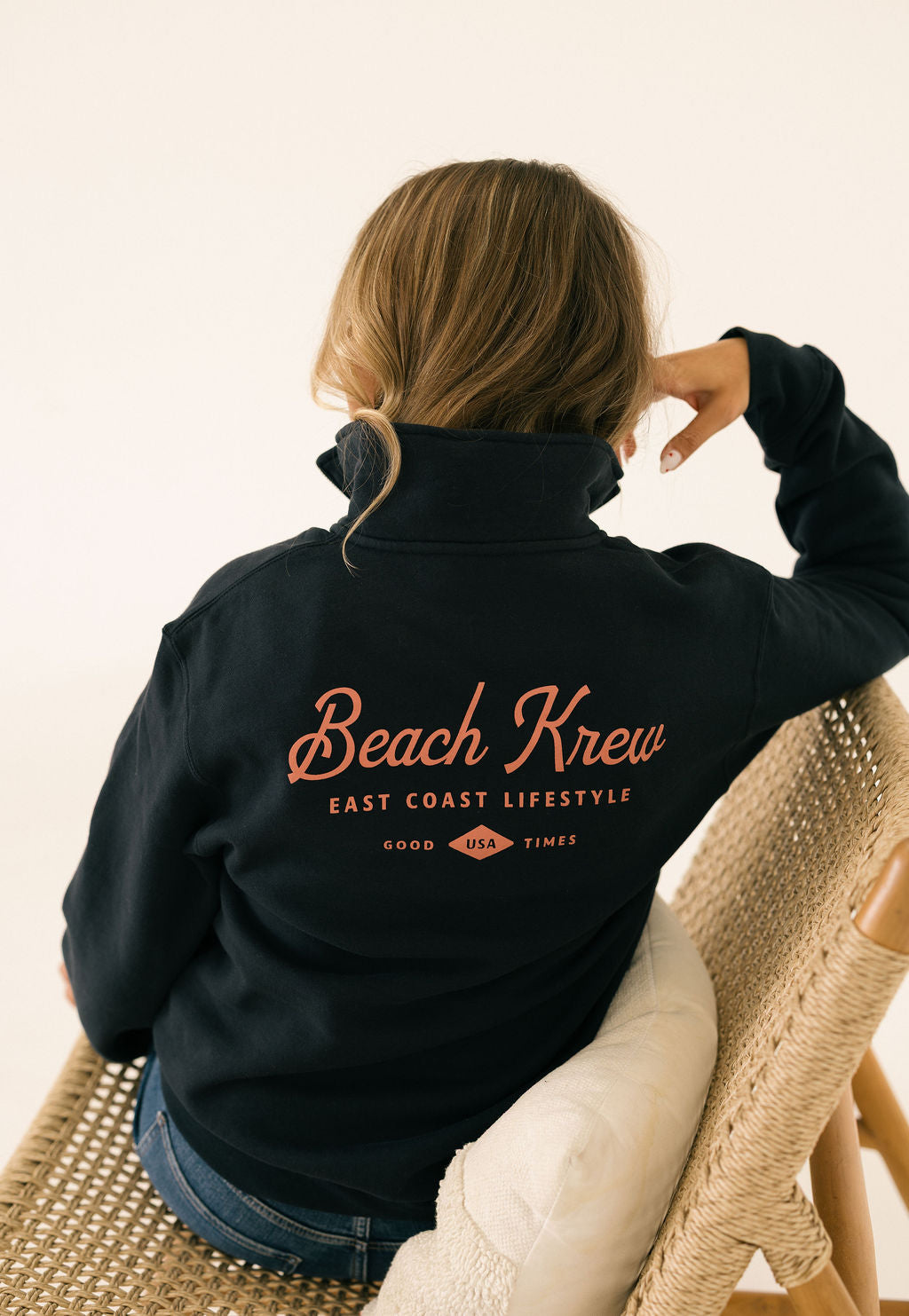 EAST COAST QUARTER ZIP SWEATSHIRT - NAVY