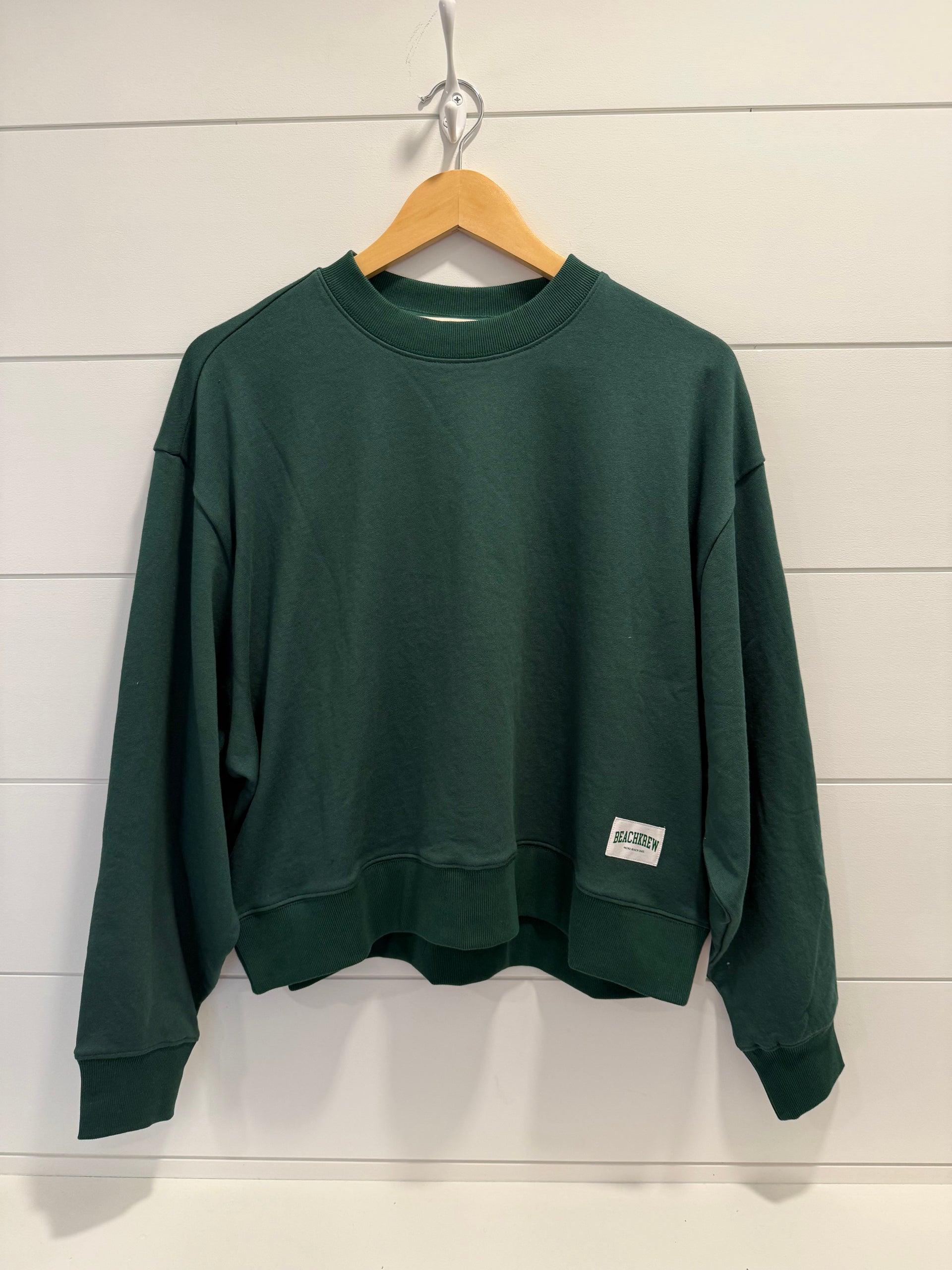 VARSITY PATCH TERRY CREWNECK - SEAGRASS