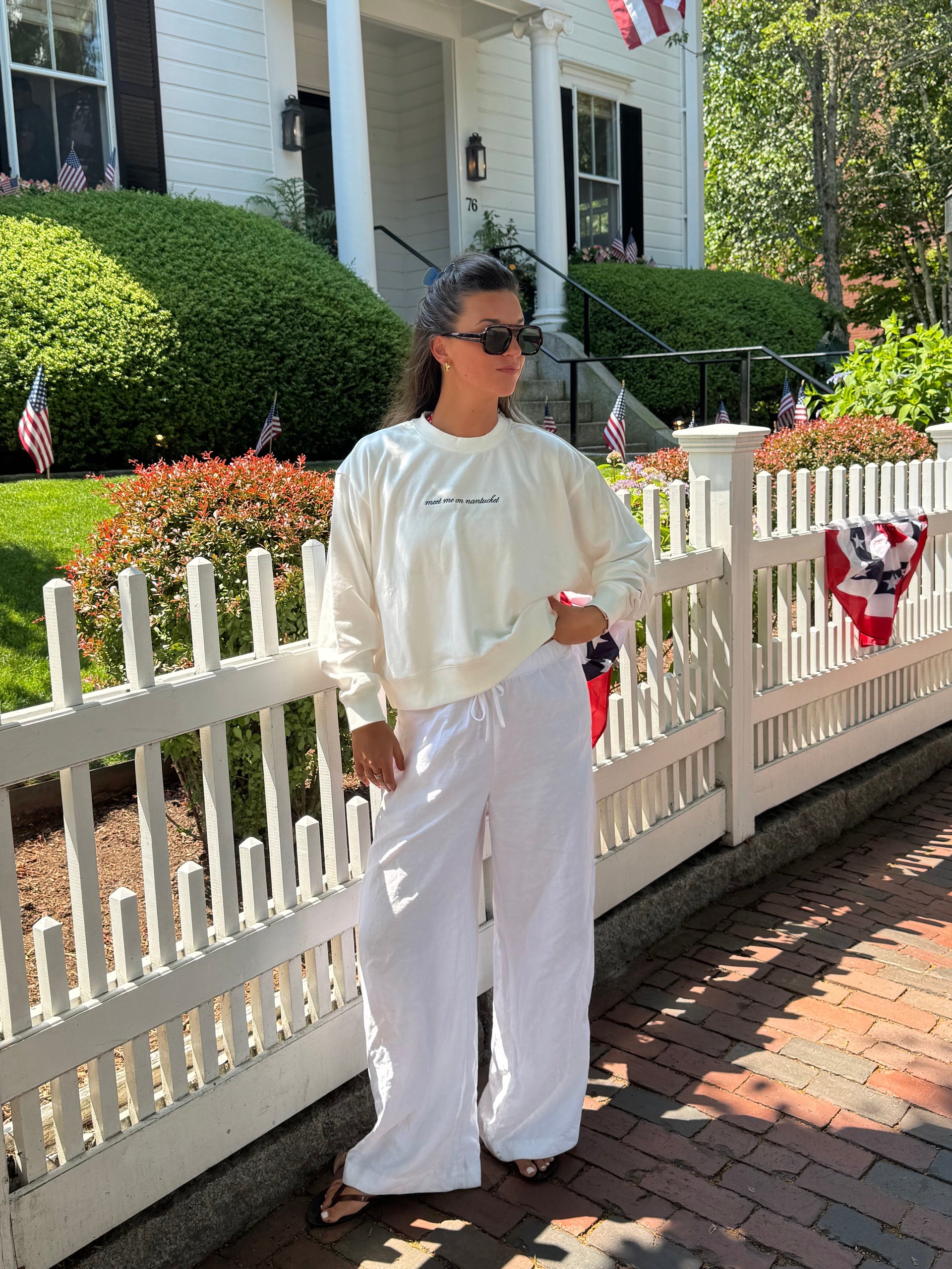 MEET ME NANTUCKET TERRY CREWNECK - SALT