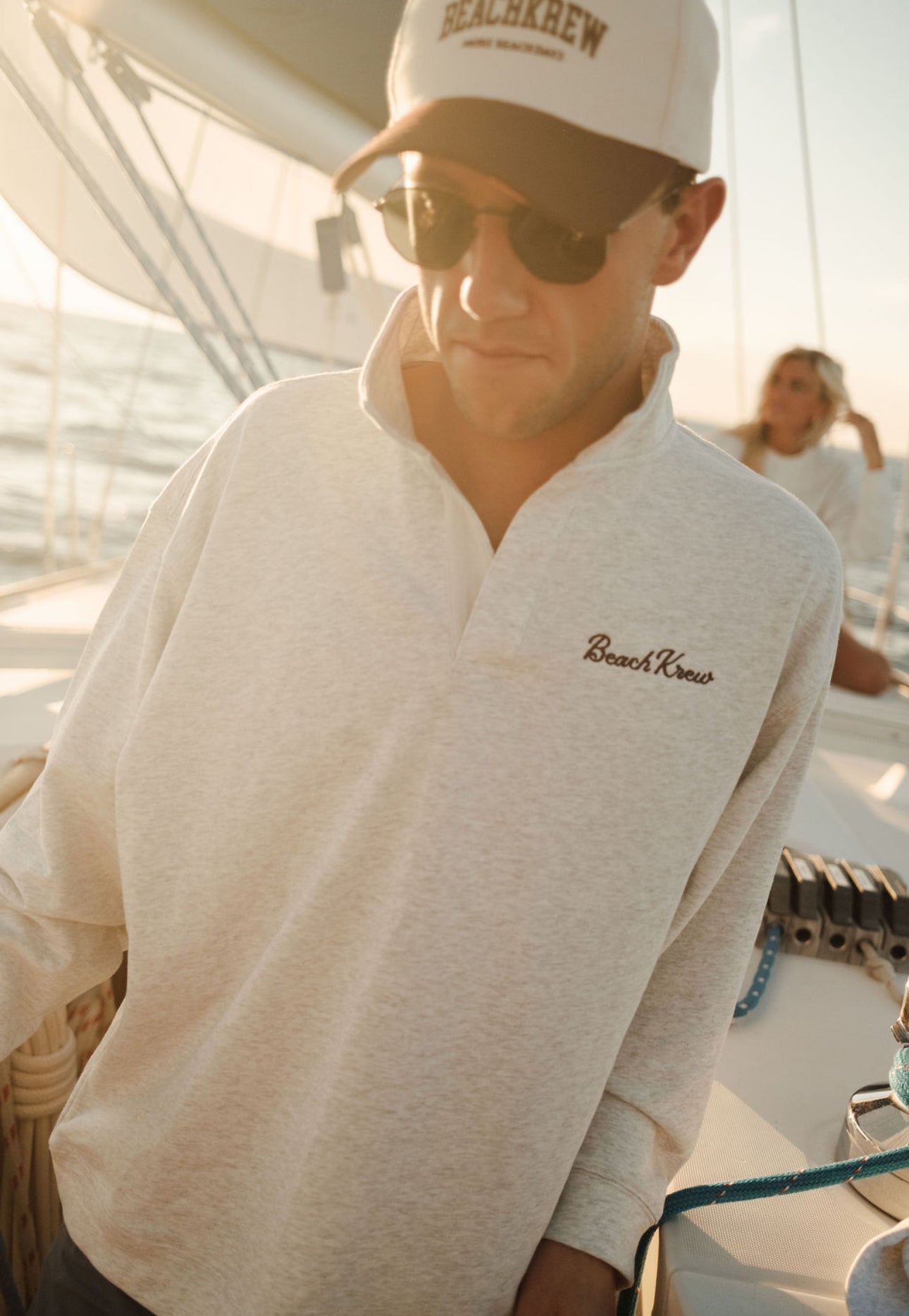 BEACHKREW SCRIPT TERRY POLO - DRIFT