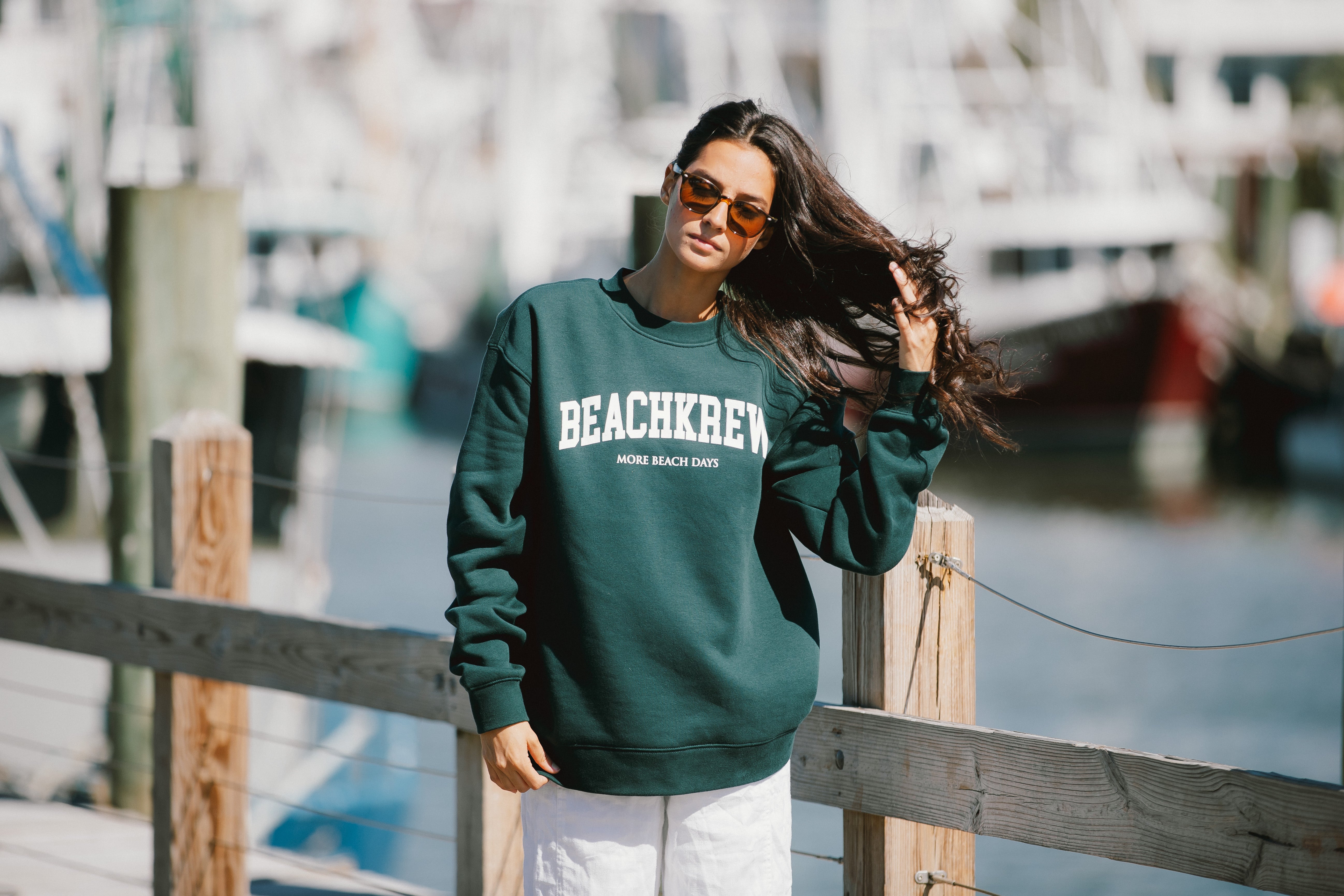 BEACHKREW VARSITY CREWNECK - SPRUCE