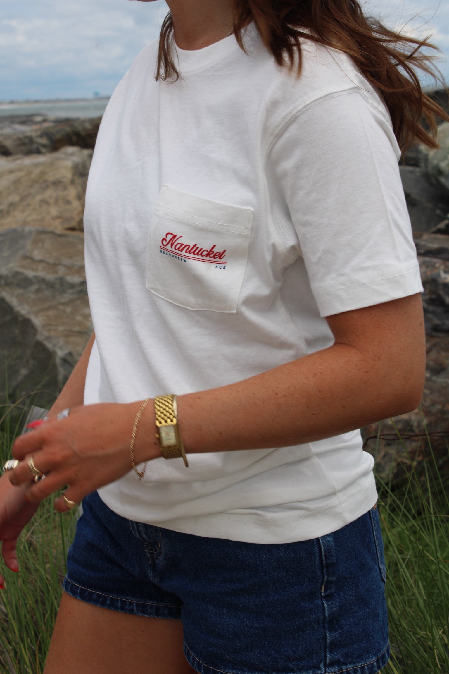 NANTUCKET POCKET TEE - WHITE