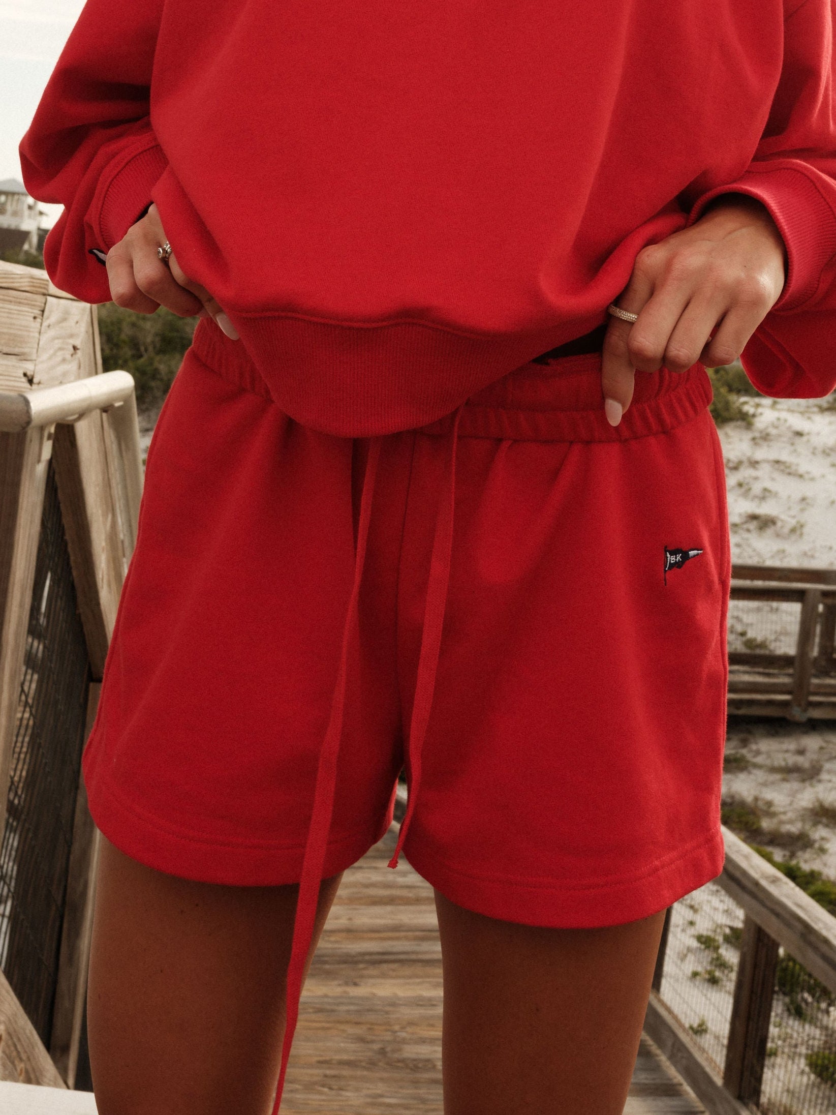 BURGEE TERRY SHORTS - CHERRY