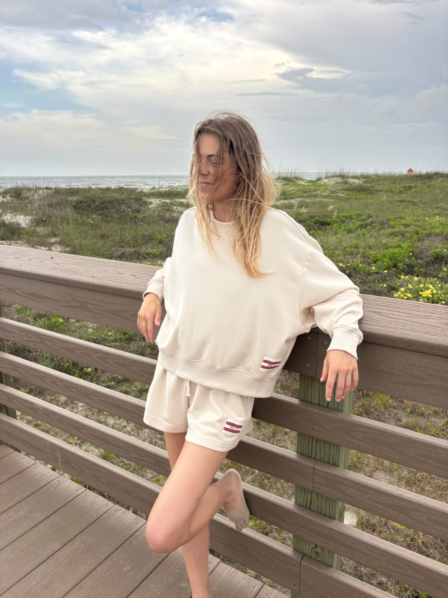 SHORELINE TERRY CREWNECK - BLUFF