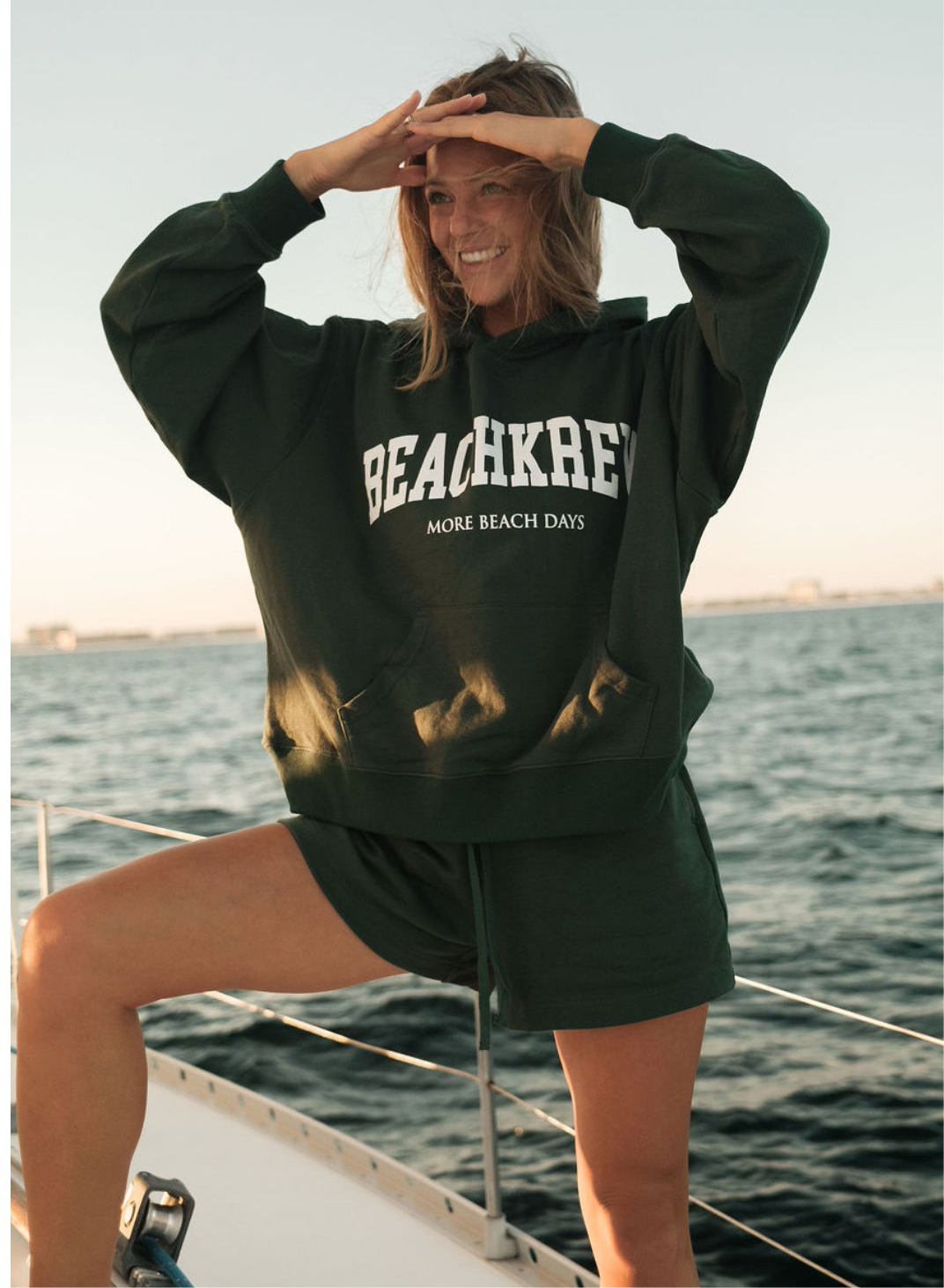 VARSITY TERRY HOODIE - SEAGRASS