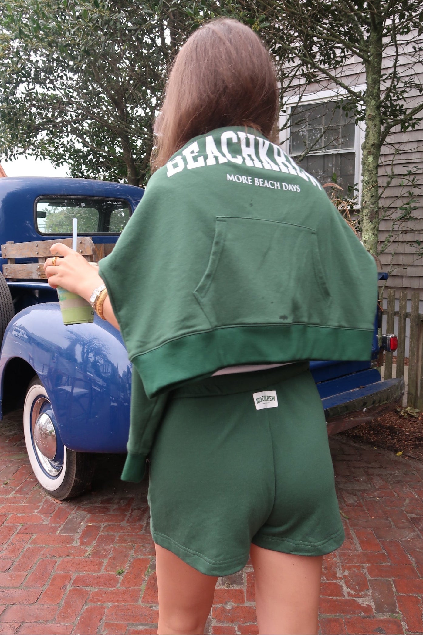 VARSITY PATCH TERRY SHORTS - SEAGRASS