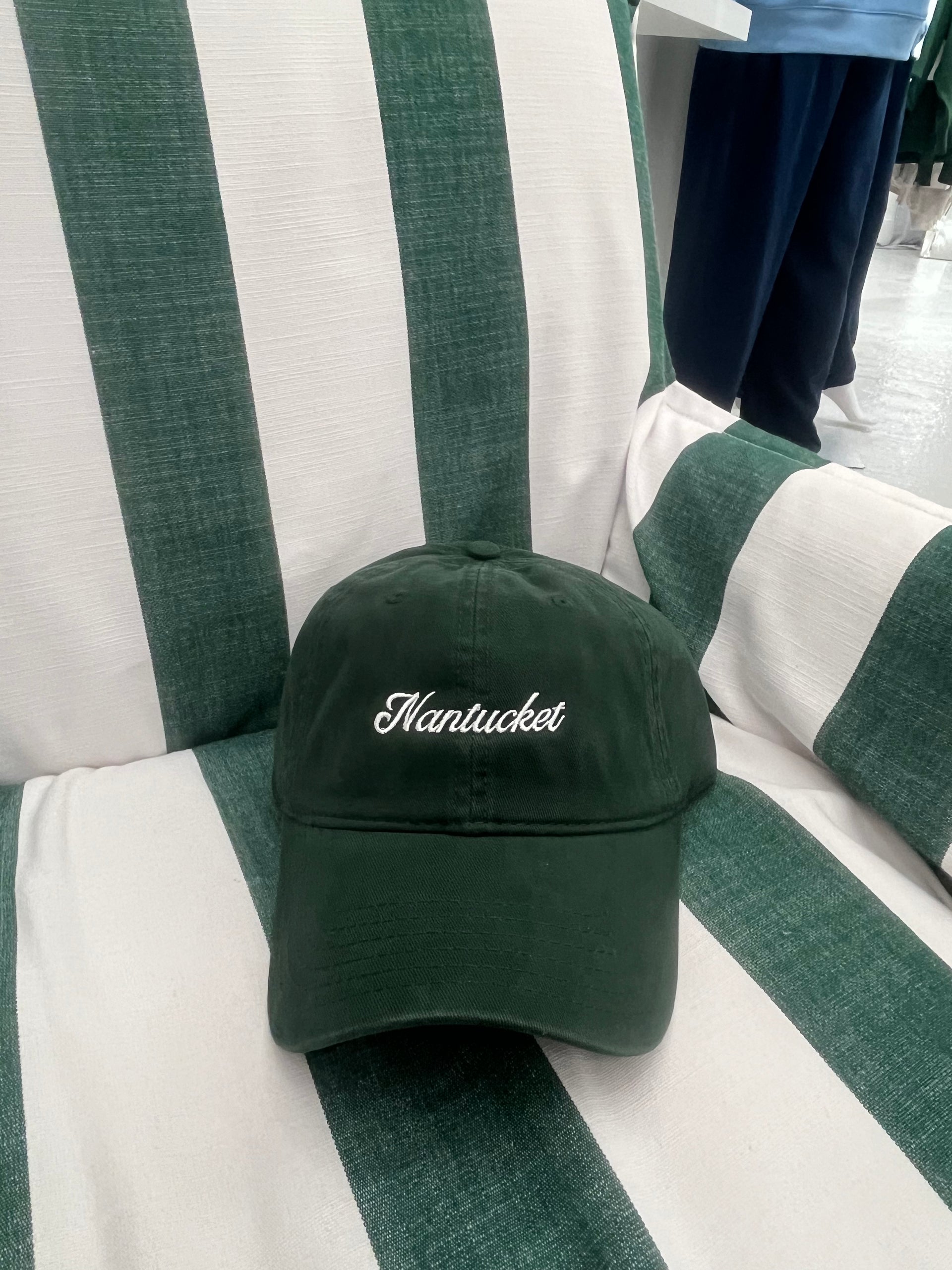 NANTUCKET DAD HAT - DARK GREEN