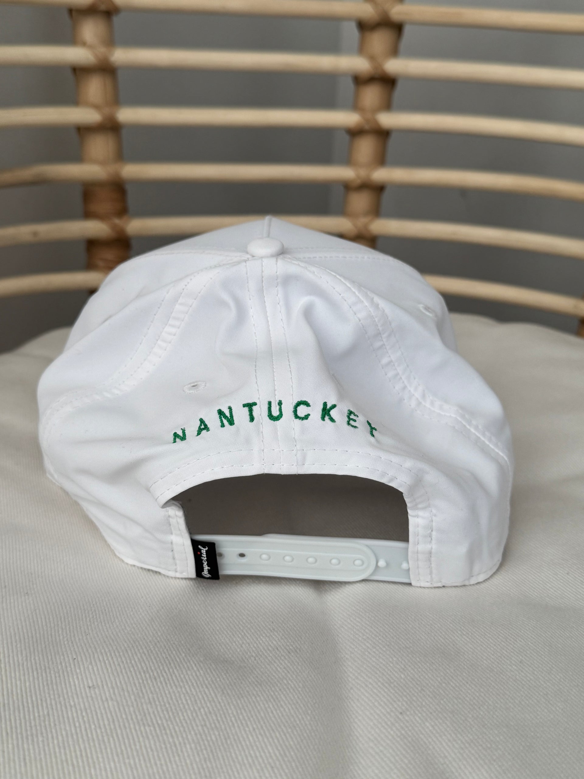 NANTUCKET ISLAND PATCH CADDY HAT - WHITE