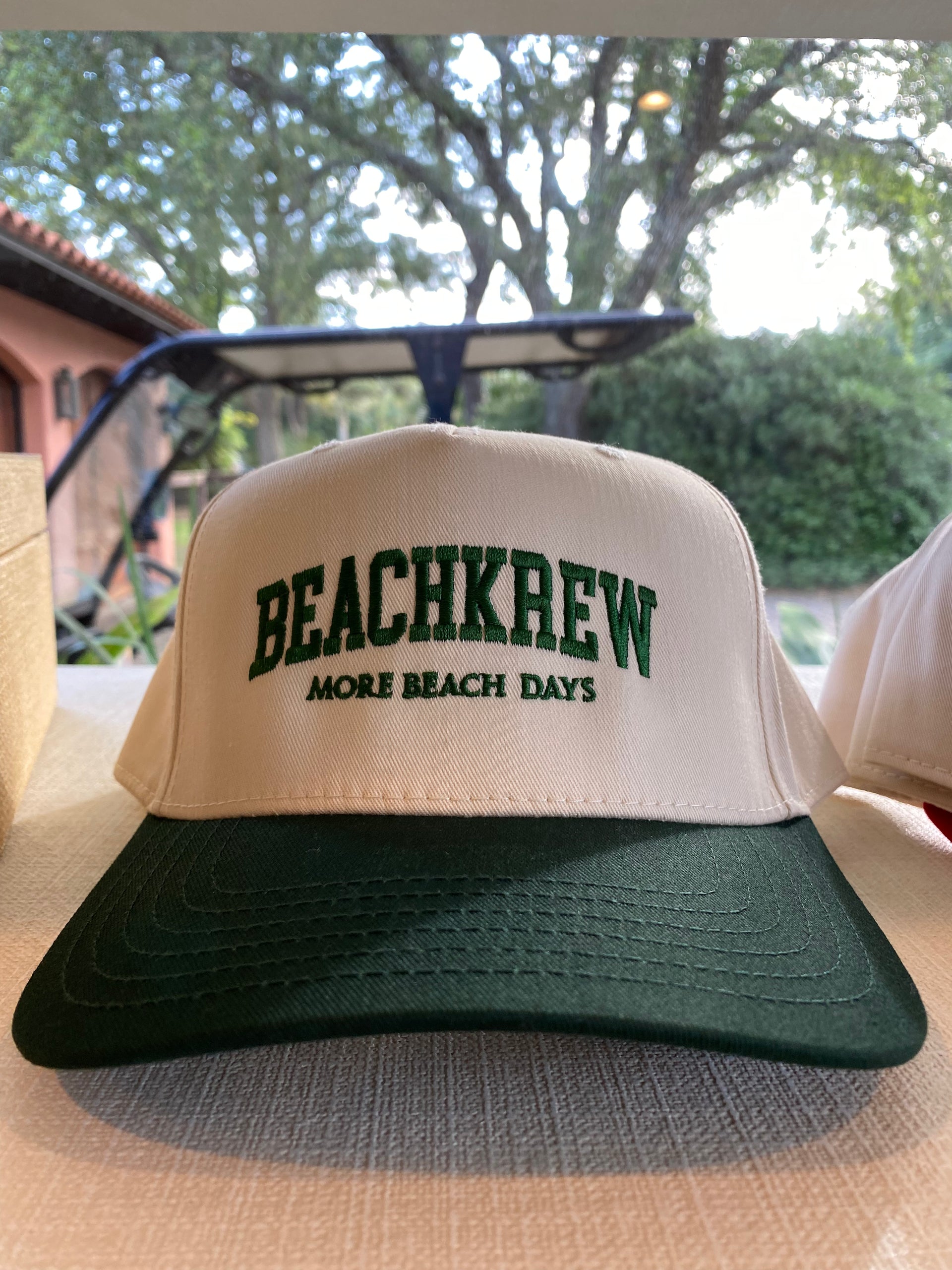 BEACHKREW VARSITY SIGNATURE HAT - NATURAL / GREEN