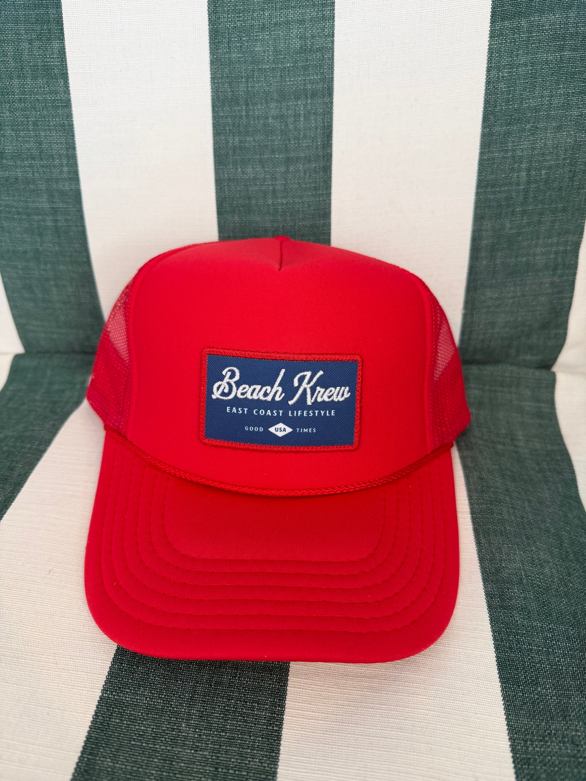 EAST COAST PATCH TRUCKER HAT - RED