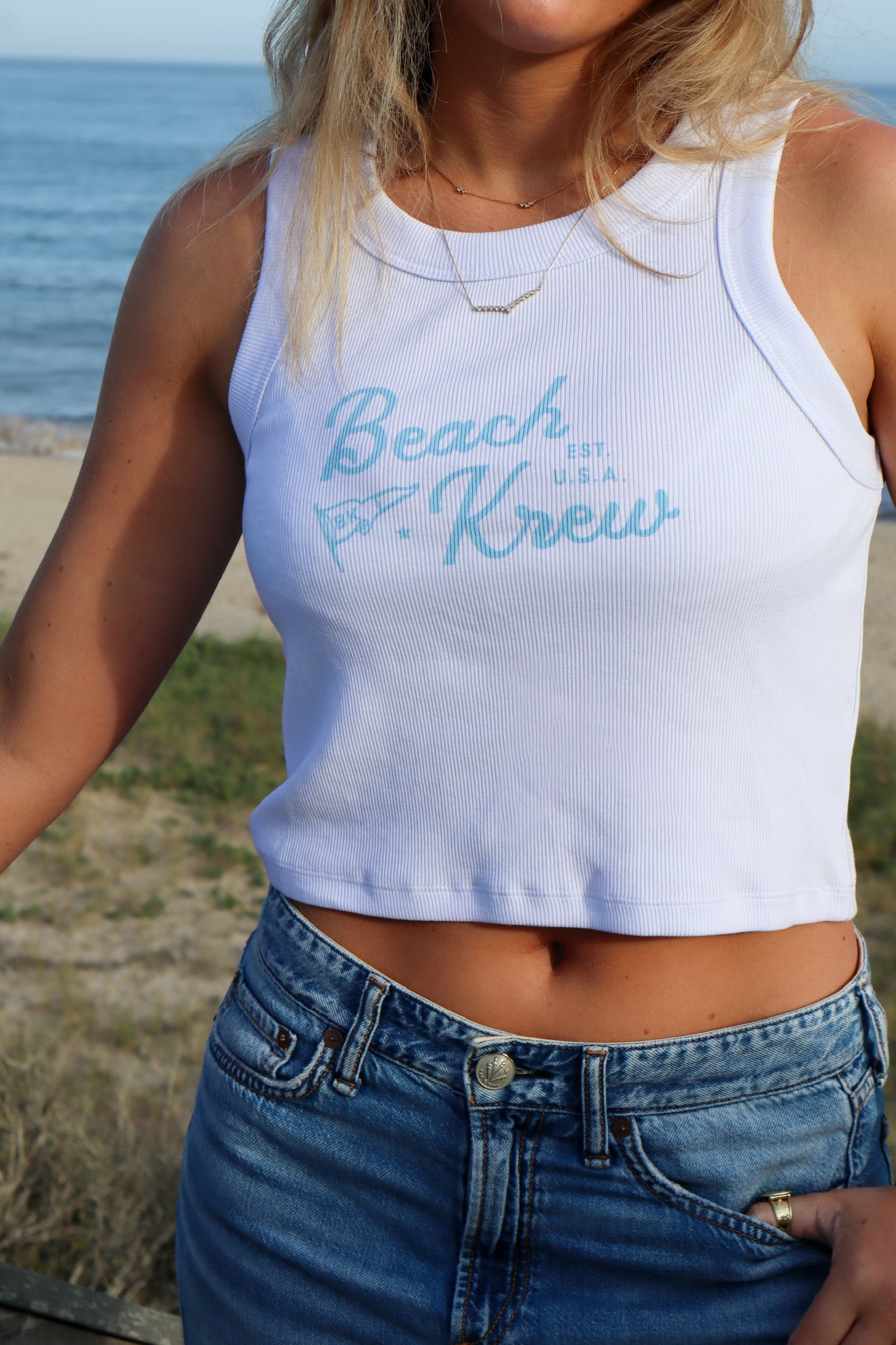 BEACHKREW USA TANK TOP - WHITE