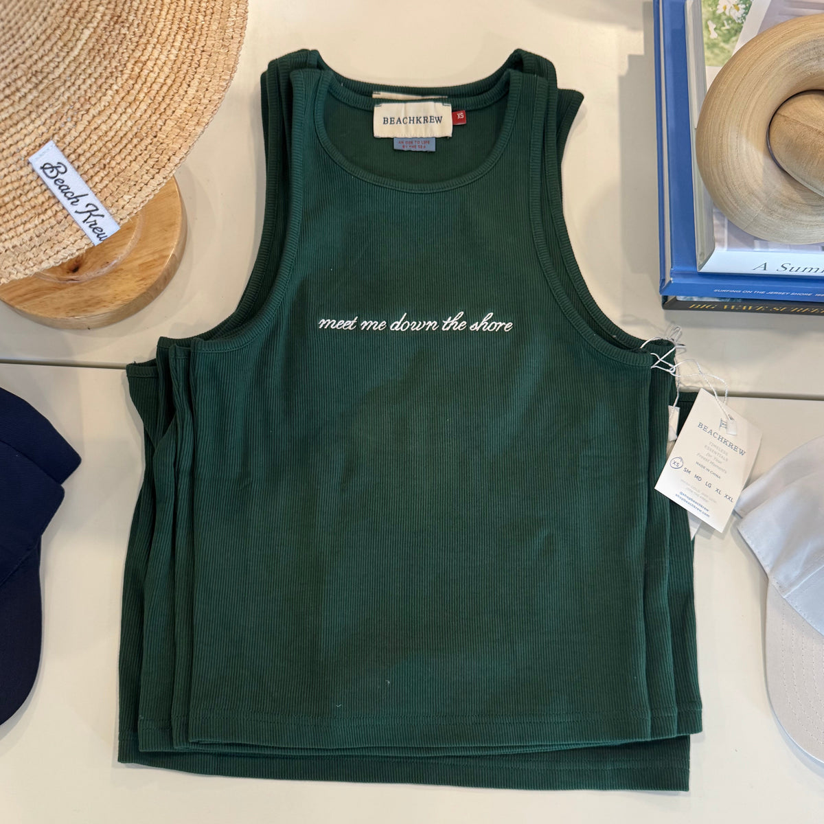 MEET ME DOWN THE SHORE HALTER TANK - SEAGRASS