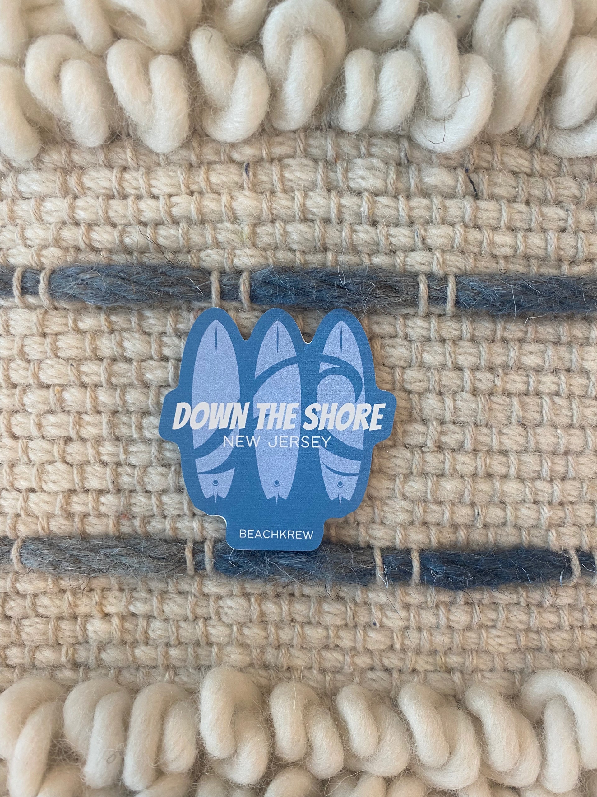 DOWN THE SHORE STICKER - BLUE