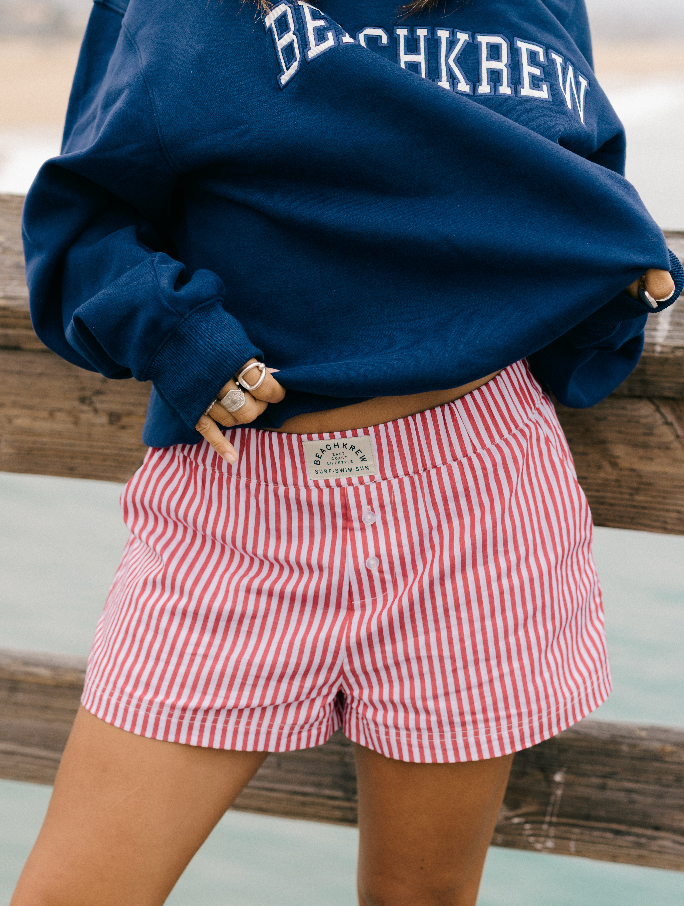 SURF SWIM SUN STRIPED SHORTS - RED