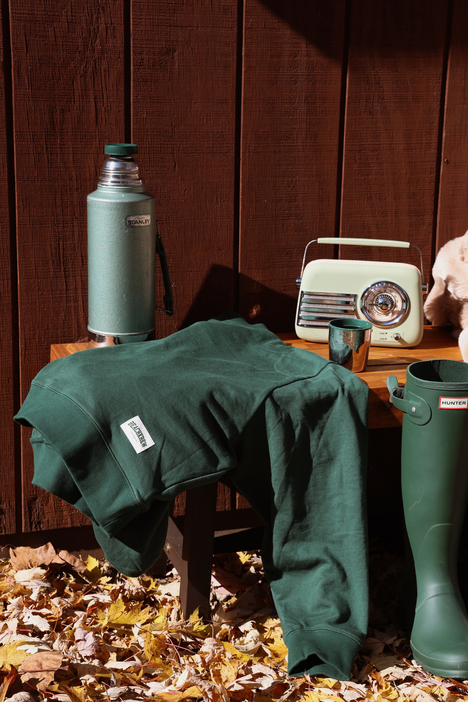 VARSITY PATCH TERRY CREWNECK - SEAGRASS