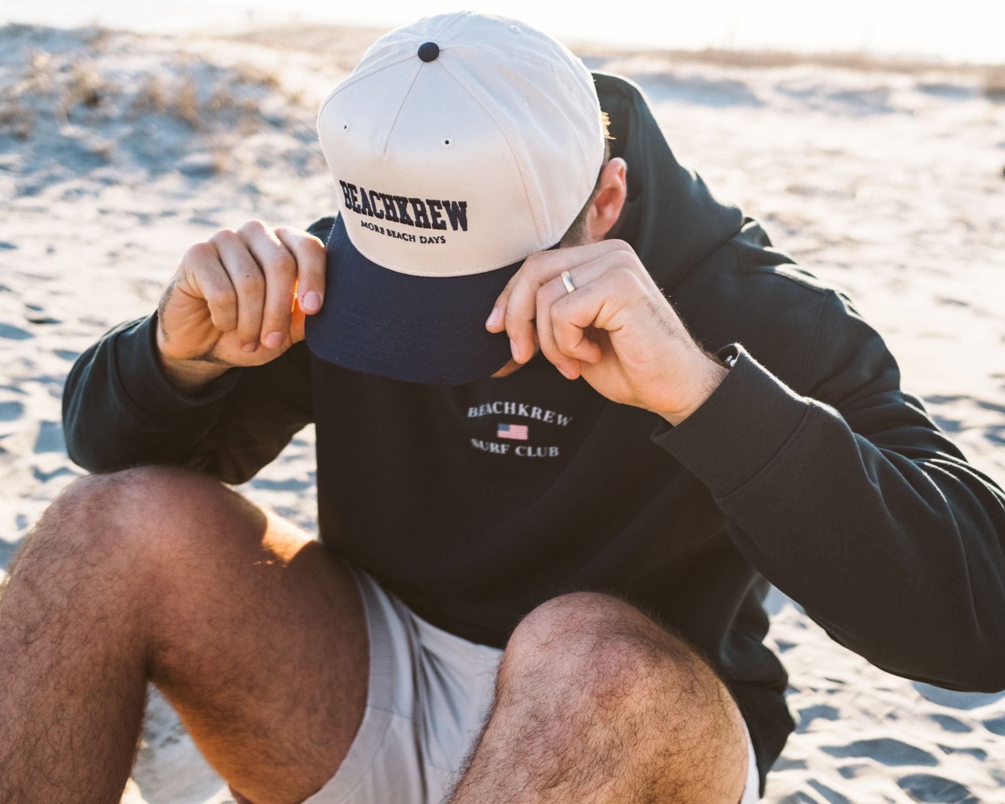 BEACHKREW VARSITY SIGNATURE HAT - NATURAL / NAVY