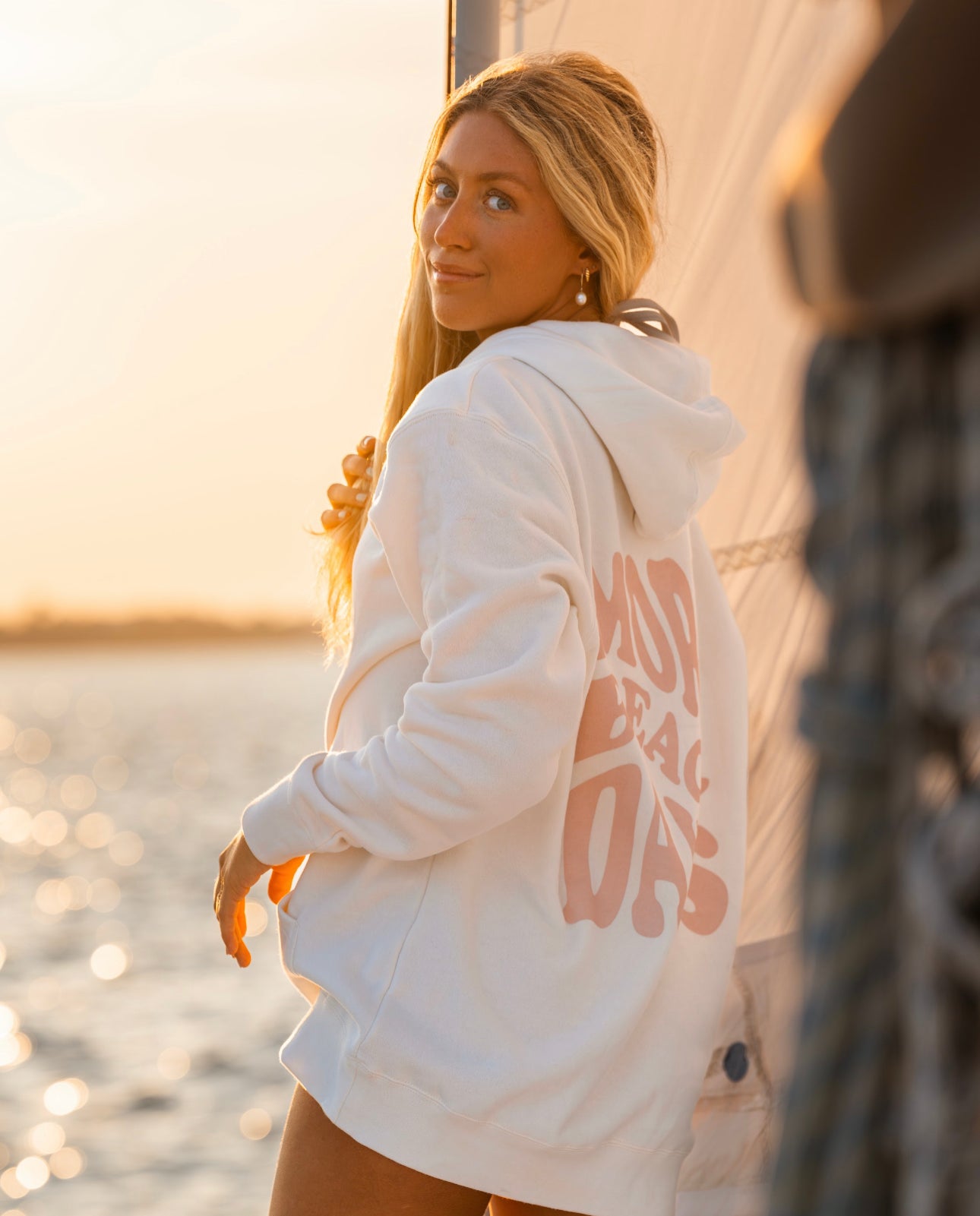 White outlet beach hoodie