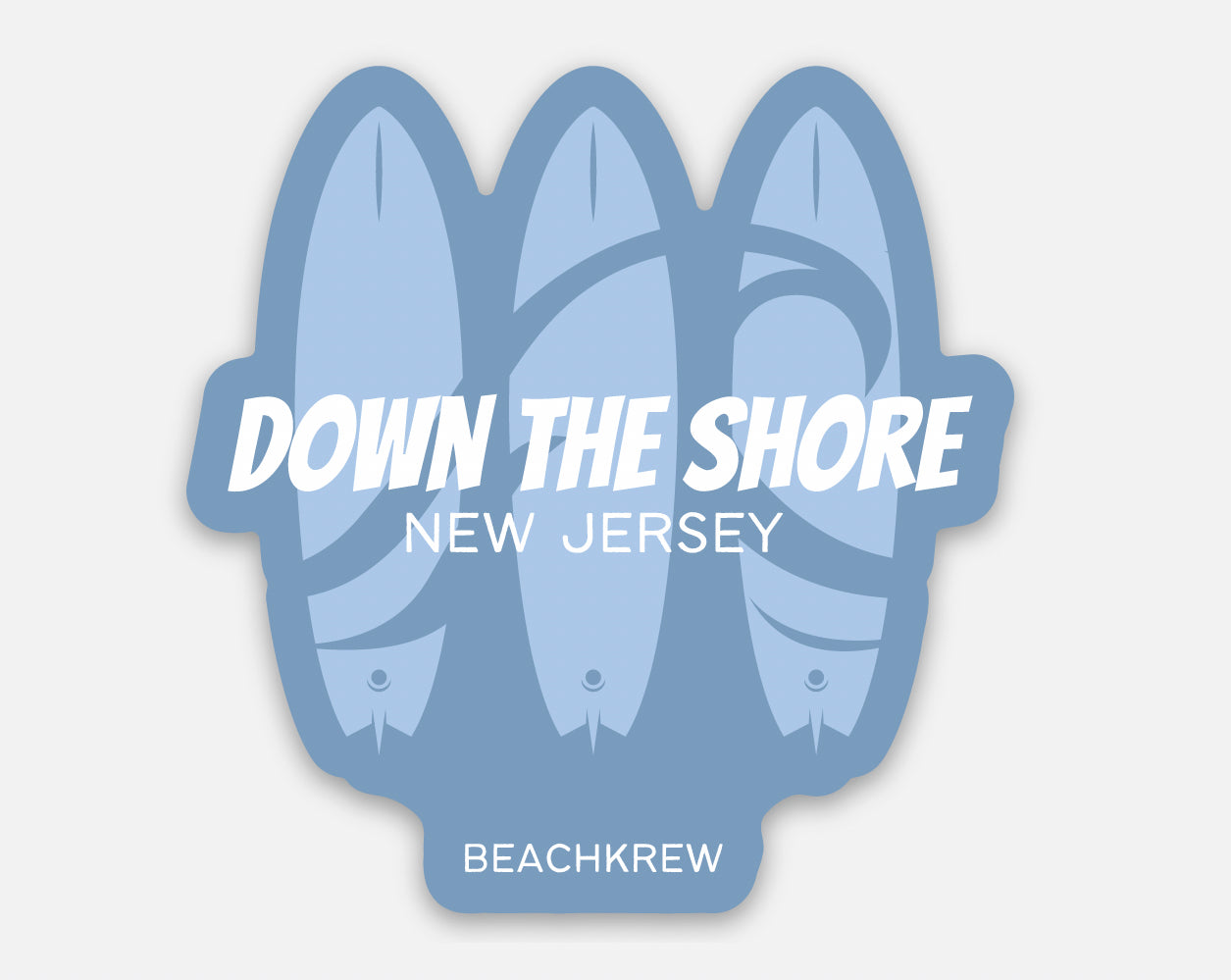 DOWN THE SHORE STICKER - BLUE