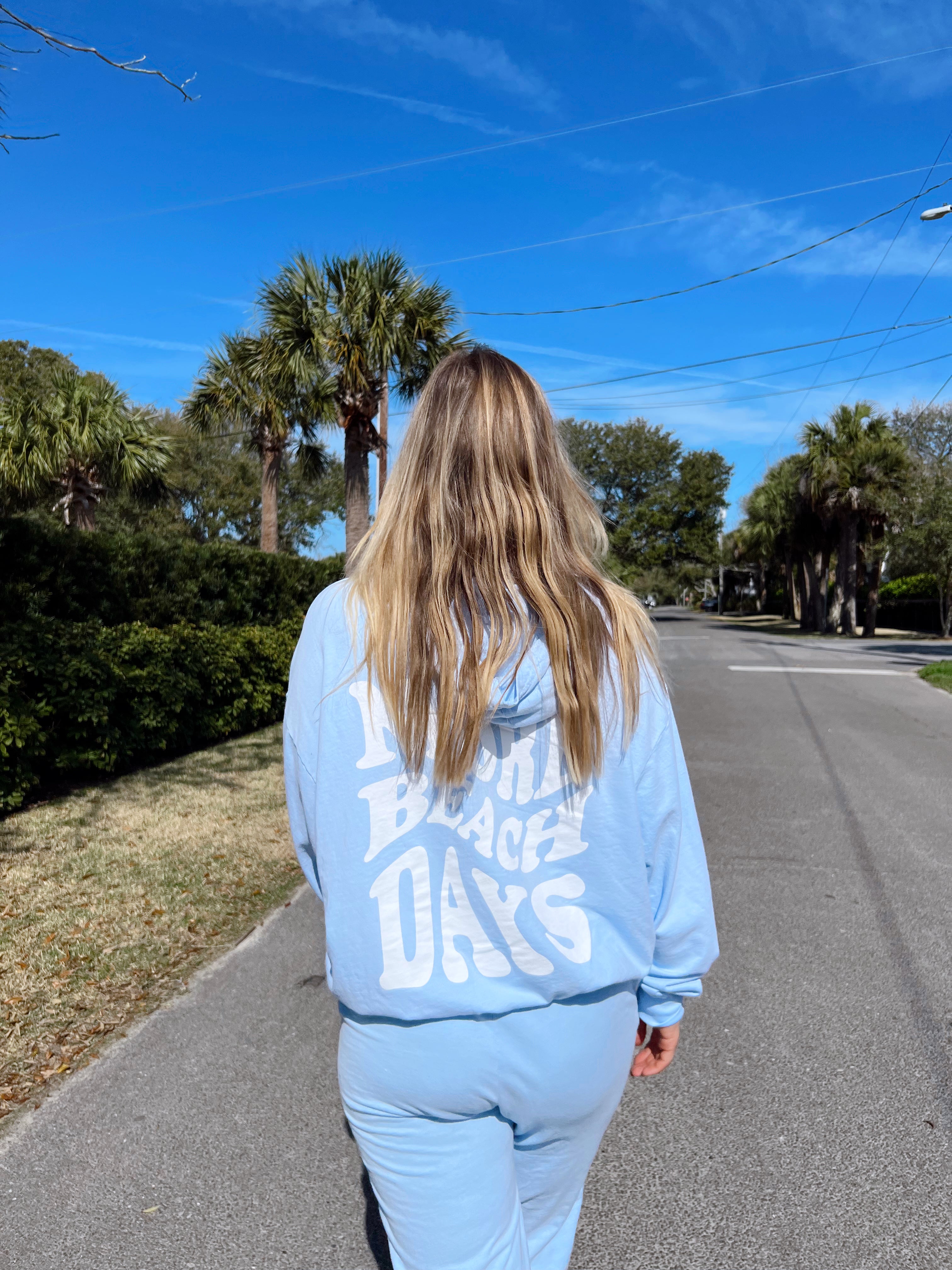 Light blue and online white hoodie